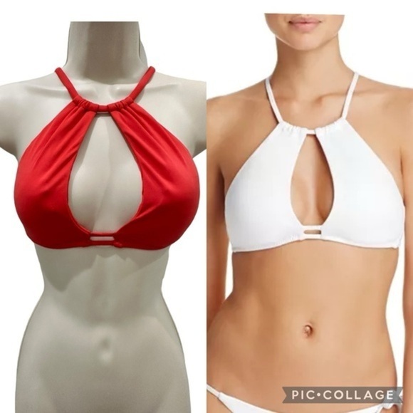 BECCA by Rebecca Virtue Color Code Halter High Neck Bikini Top ONLY - Picture 1 of 6
